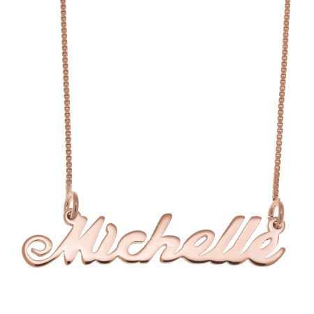 Michelle Custom Name Necklace in 18K Rose Gold Plating