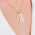 Mix Engrave Vertical Bar Necklace for Mom-3