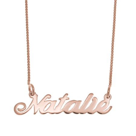 Natalie Name Necklace in 18K Rose Gold Plating