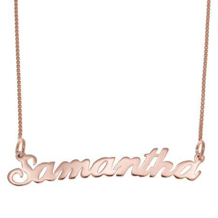 Samantha Name Necklace in 18K Rose Gold Plating