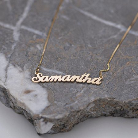 Samantha Name Necklace-3 in 18K Gold Plating