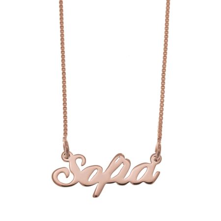Sofia Name Necklace in 18K Rose Gold Plating