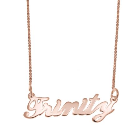Trinity Name Necklace in 18K Rose Gold Plating