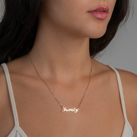 Trinity Name Necklace-2 in 18K Gold Plating