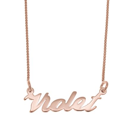 Violet Name Necklace in 18K Rose Gold Plating