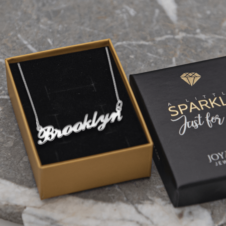 Brooklyn Name Necklace-2 in 925 Sterling Silver