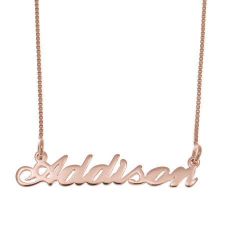 Addison Name Necklace in 18K Rose Gold Plating