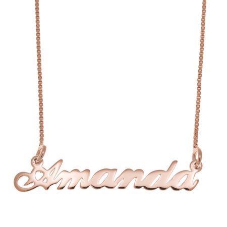 Amanda Name Necklace in 18K Rose Gold Plating