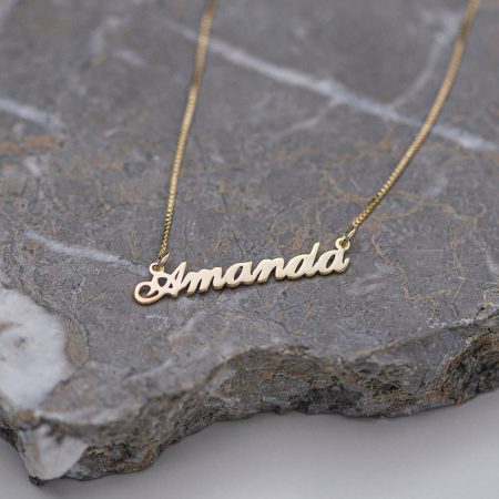 Amanda Name Necklace-3 in 18K Gold Plating