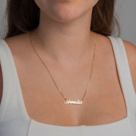 Amelia Name Necklace-2 in 18K Gold Plating