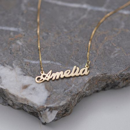 Amelia Name Necklace-3 in 18K Gold Plating
