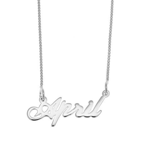 April Name Necklace in 925 Sterling Silver