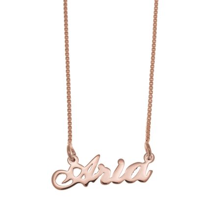 Aria Name Necklace in 18K Rose Gold Plating