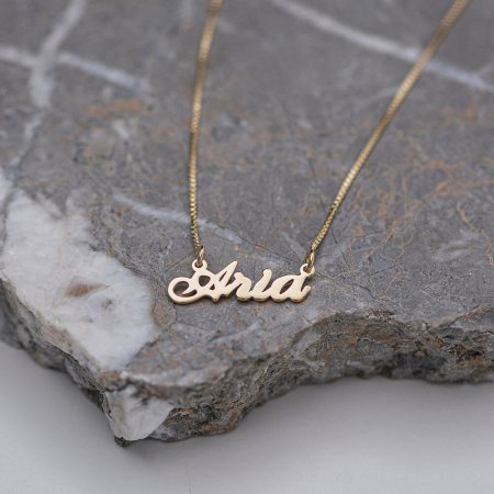 Aria Name Necklace-3 in 18K Gold Plating