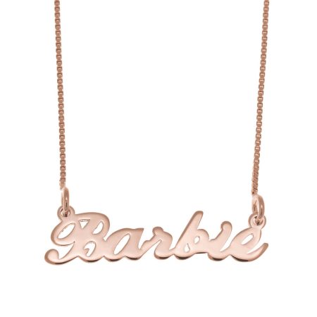 Barbie Name Necklace in 18K Rose Gold Plating