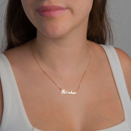 Barbie Name Necklace-2 in 18K Gold Plating