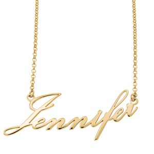 Block Letter Name Necklace gold