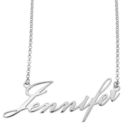 Block Letter Name Necklace in 925 Sterling Silver