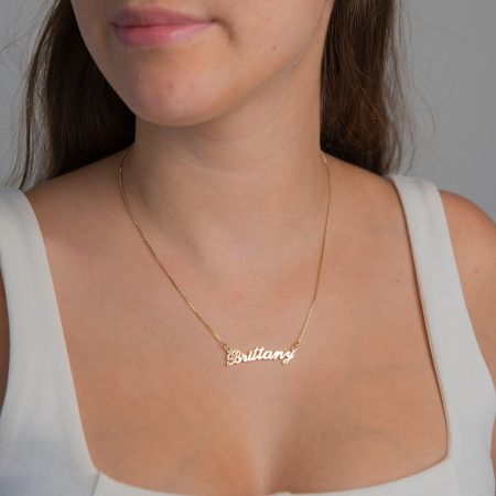 Brittany Name Necklace-2 in 18K Gold Plating