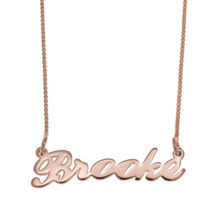 Brooke Name Necklace in 18K Rose Gold Plating