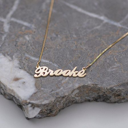 Brooke Name Necklace-3 in 18K Gold Plating