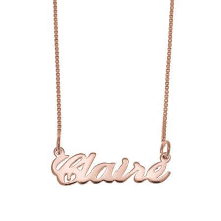 Claire Name Necklace in 18K Rose Gold Plating