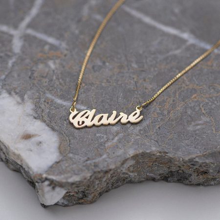 Claire Name Necklace-3 in 18K Gold Plating