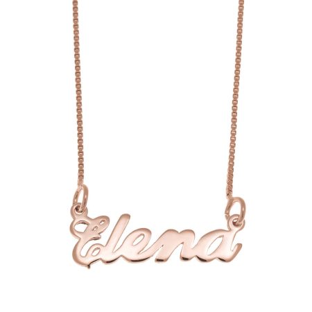 Elena Name Necklace in 18K Rose Gold Plating