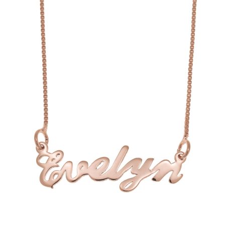 Evelyn Name Necklace in 18K Rose Gold Plating