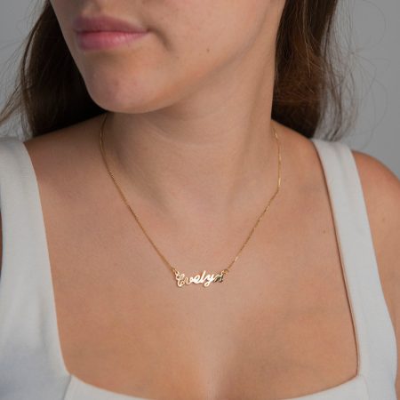 Evelyn Name Necklace-2 in 18K Gold Plating