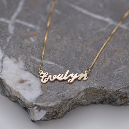 Evelyn Name Necklace-3 in 18K Gold Plating