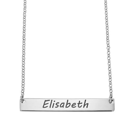 Horizontal Bar Name Necklace in 925 Sterling Silver