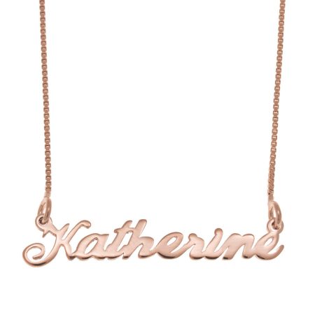 Katherine Name Necklace in 18K Rose Gold Plating