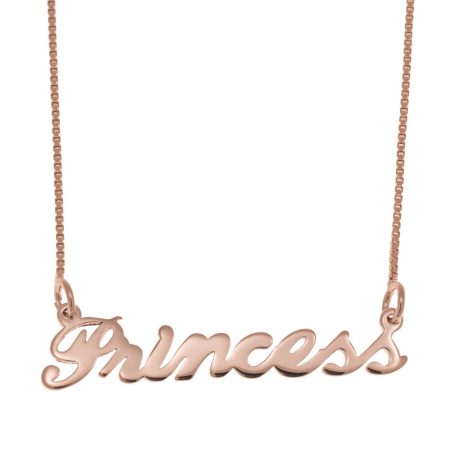 Princess Name Necklace in 18K Rose Gold Plating