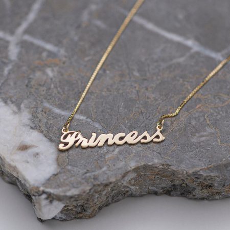 Princess Name Necklace-3 in 18K Gold Plating