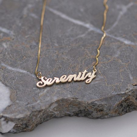 Serenity Name Necklace-3 in 18K Gold Plating