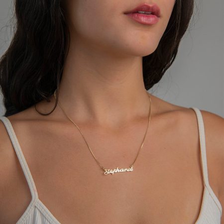 Stephanie Name Necklace-2 in 18K Gold Plating