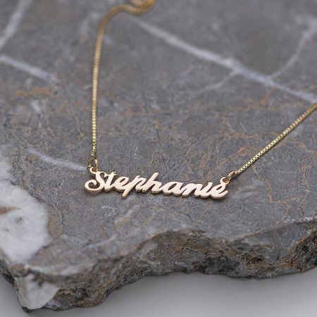 Stephanie Name Necklace-3 in 18K Gold Plating