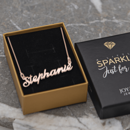 Stephanie Name Necklace-2 in 18K Rose Gold Plating