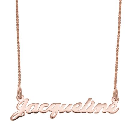 Jacqueline Name Necklace in 18K Rose Gold Plating