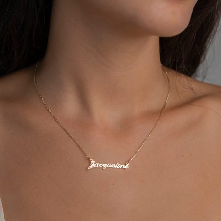 Jacqueline Name Necklace-2 in 18K Gold Plating