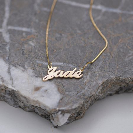 Jade Name Necklace-3 in 18K Gold Plating
