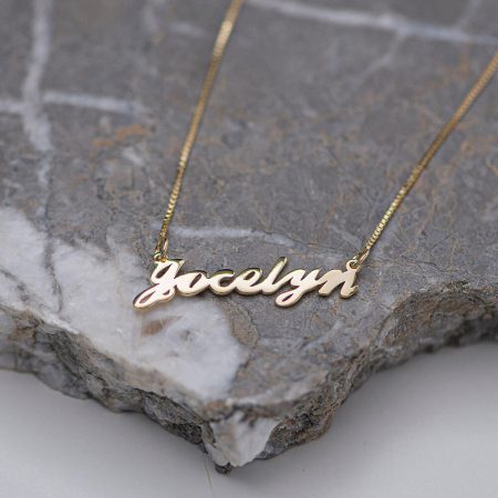 Jocelyn Name Necklace-3 in 18K Gold Plating
