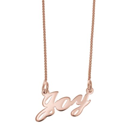 Joy Name Necklace in 18K Rose Gold Plating