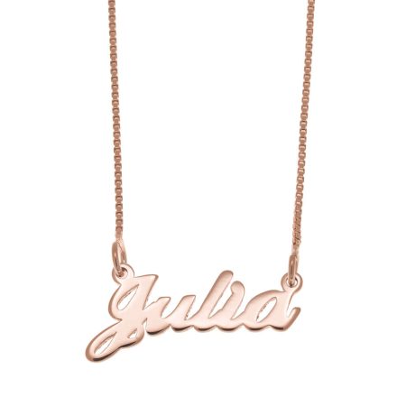 Julia Name Necklace in 18K Rose Gold Plating