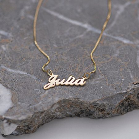 Julia Name Necklace-3 in 18K Gold Plating
