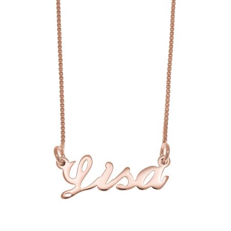 Lisa Name Necklace in 18K Rose Gold Plating
