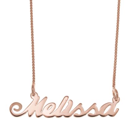 Melissa Name Necklace in 18K Rose Gold Plating