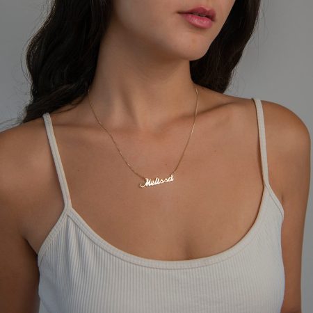 Melissa Name Necklace-2 in 18K Gold Plating