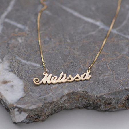 Melissa Name Necklace-3 in 18K Gold Plating